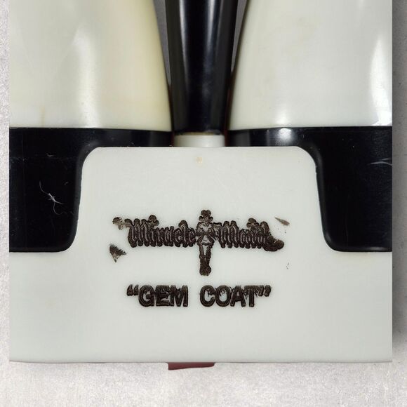 Vintage Miracle Maid “Gem Coat” Salt & Pepper Shaker Set w/ Holder – 1960s Promo - Picture 8 of 10